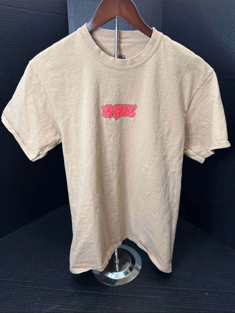 Empyre Cream Short-Sleeve Tee with Pink Chest Logo size M